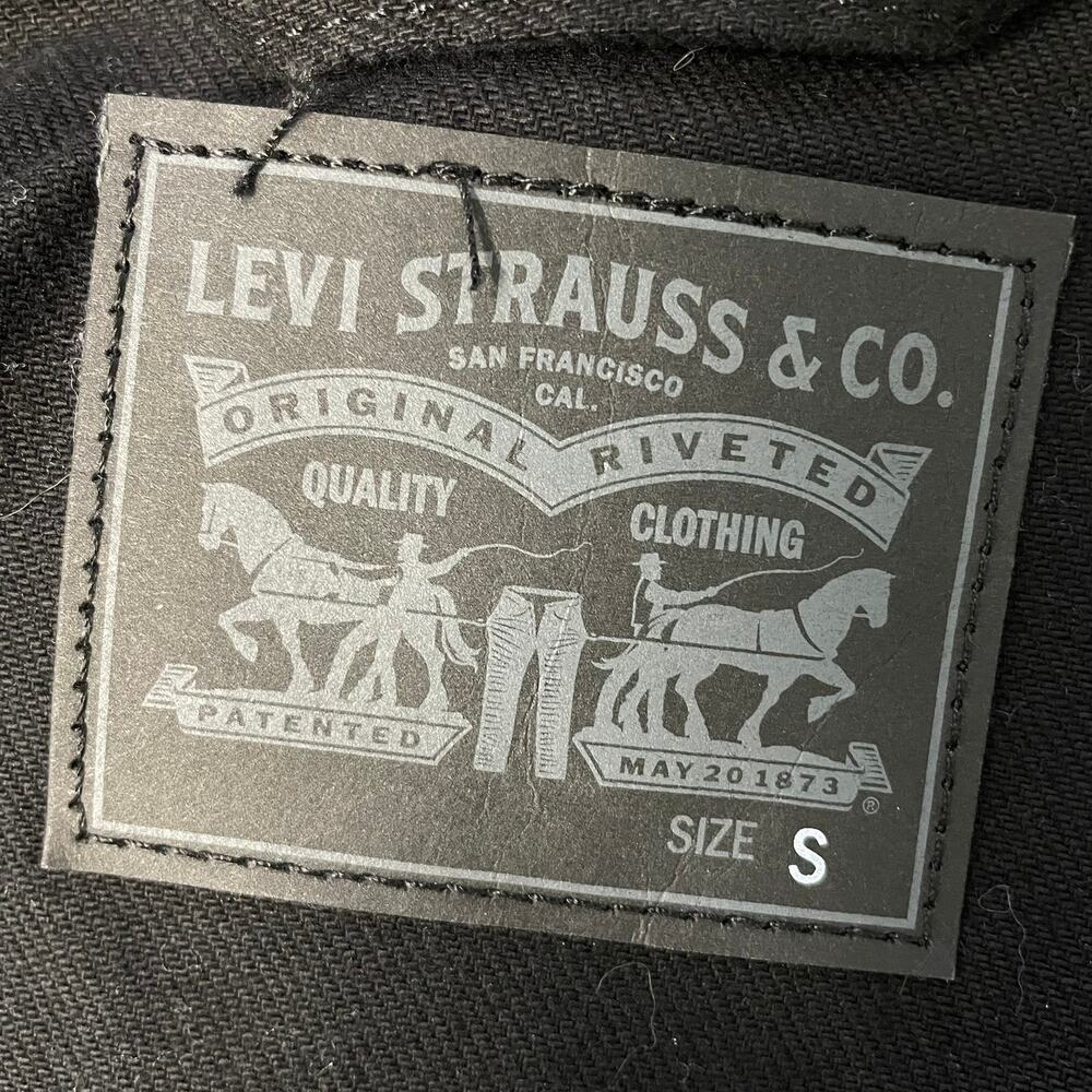Levis Black Denim Jacket S Grunge Neutral Matte Black Buttons Trucker Capsule - Picture 5 of 6